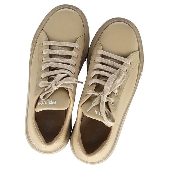 Ganni Lace Up Sneakers in Yellow Leather - Picture 5 of 8